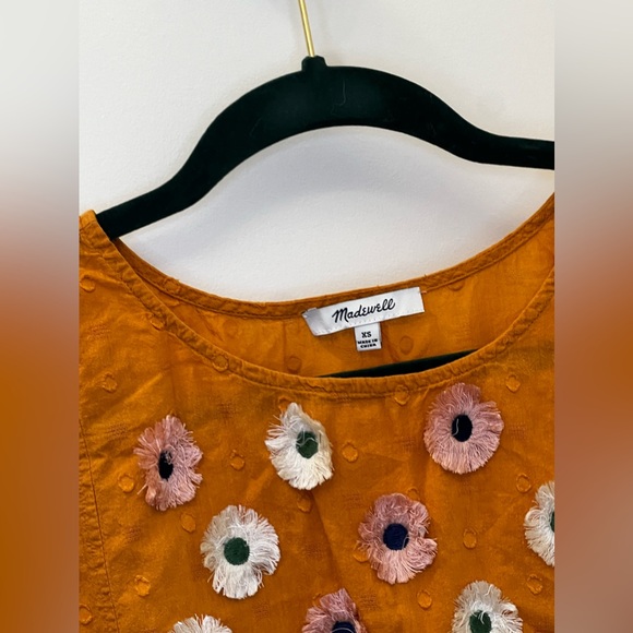 Madewell Embroidered Tassel Sunflower Top Extra Small - Picture 2 of 2